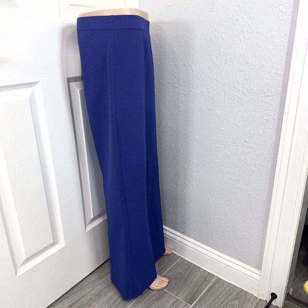 Theory Ankle Cut Flare Pant W Compact Crepe Lupine Blue Pull On L NWT $325 - Picture 3 of 10